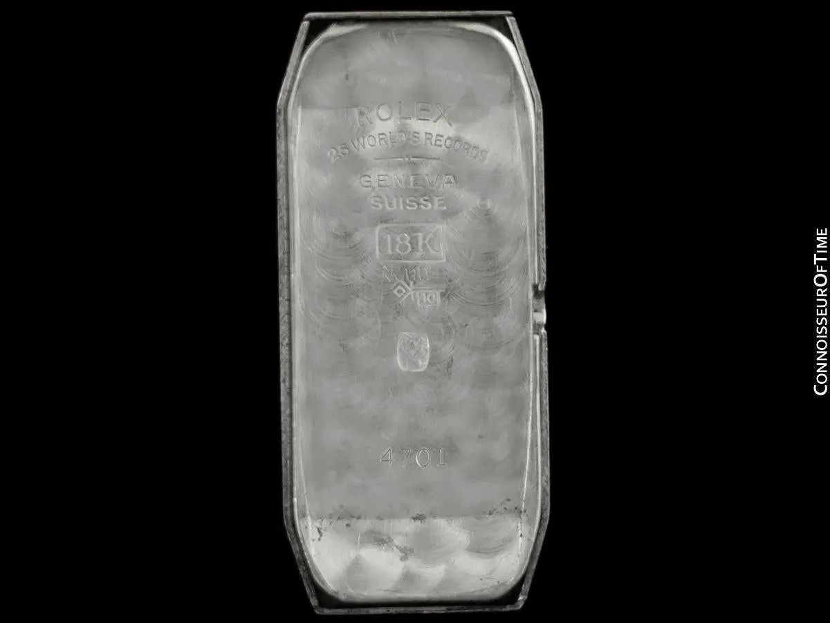1920's Rolex Princess Exquisite Ladies Vintage Art Deco Watch - 18K White Gold & Diamonds
