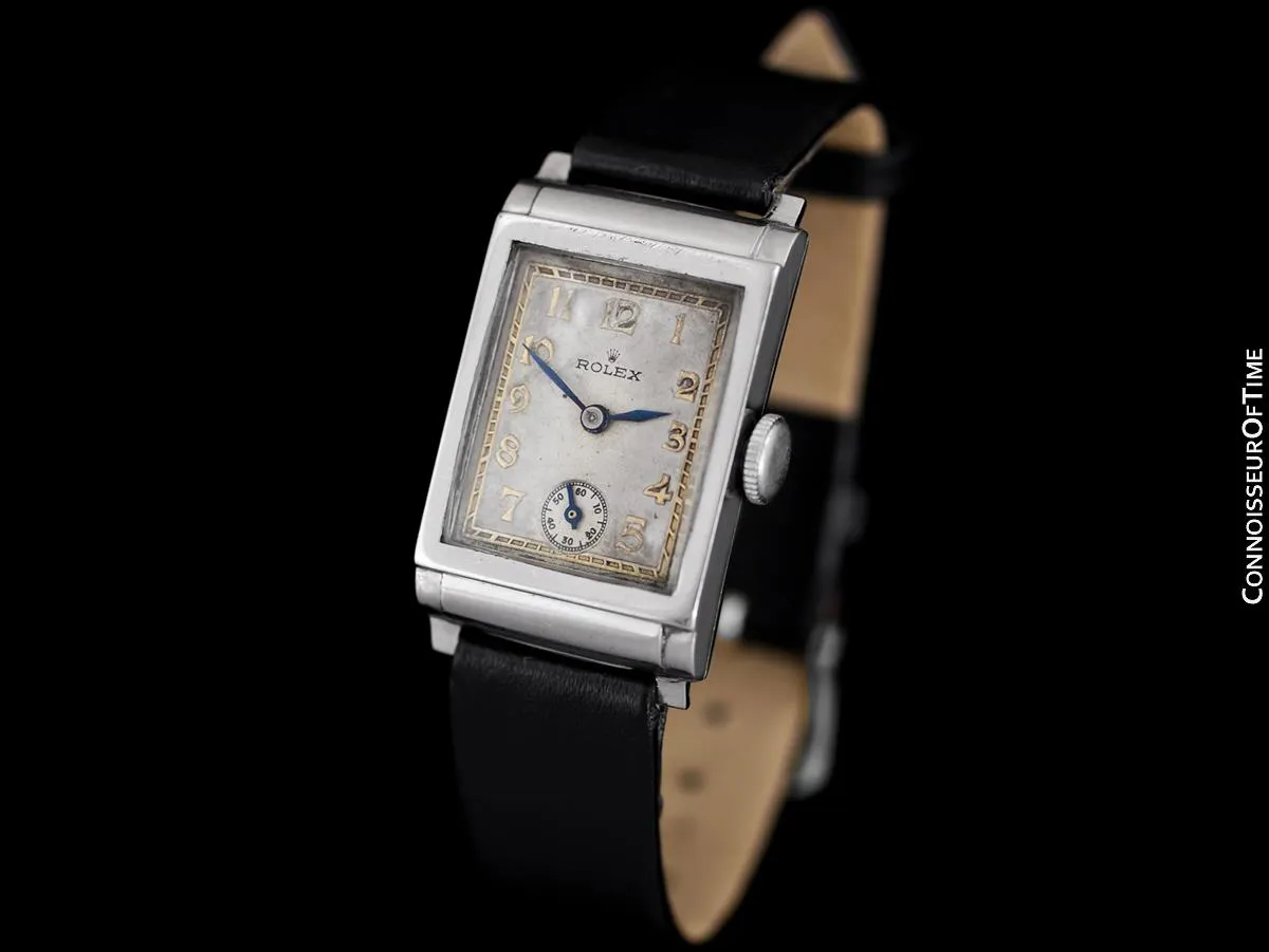1934 Rolex Art Deco Mens "Prince Elegante" Ref. 2536 Watch - Stainless Steel