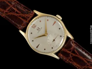 1950 Omega Vintage Mens 30T2 Based Dress Watch - 14K Solid Gold