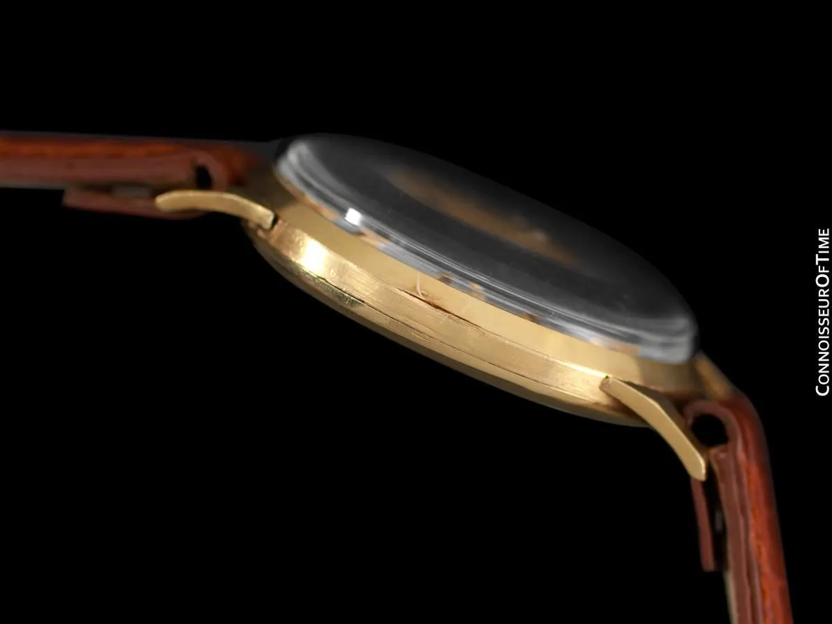 1960 Omega Vintage Mens 30T2 Based Dress Watch, Large 37mm Size - 18K Gold