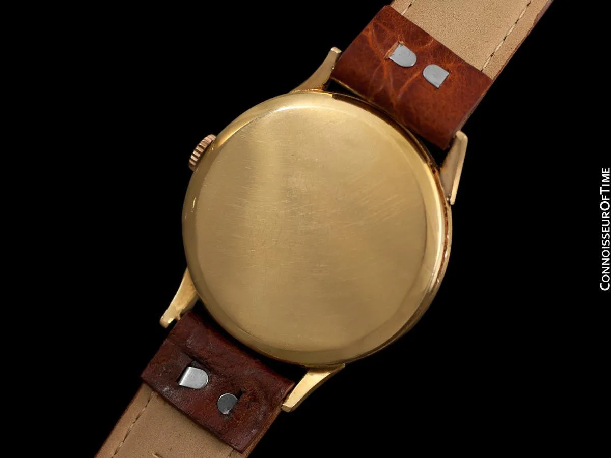 1960 Omega Vintage Mens 30T2 Based Dress Watch, Large 37mm Size - 18K Gold