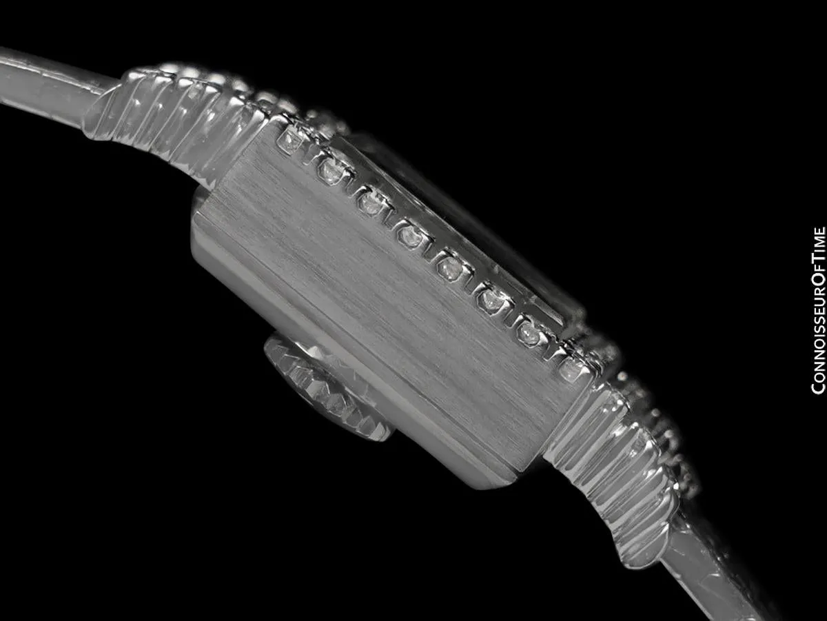 1960's Piaget Ladies Vintage Backwind Watch - 18K White Gold & Factory Piaget Diamonds