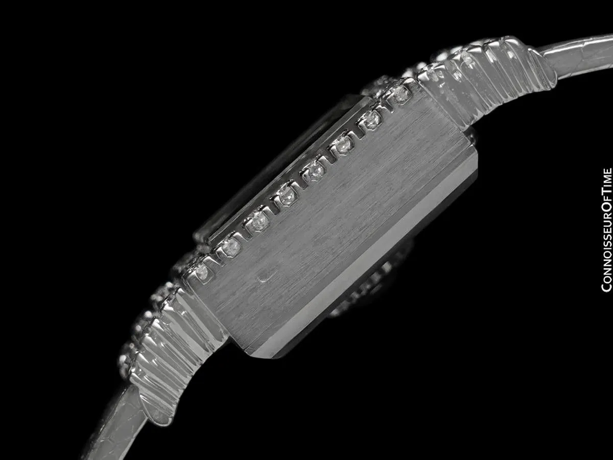 1960's Piaget Ladies Vintage Backwind Watch - 18K White Gold & Factory Piaget Diamonds