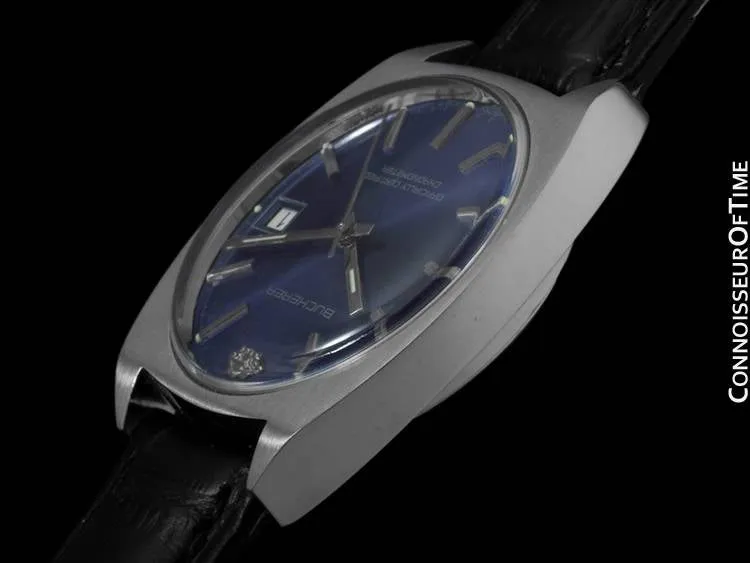 1970's Bucherer Vintage Mens Officially Certified Chronometer Watch - Stainless Steel