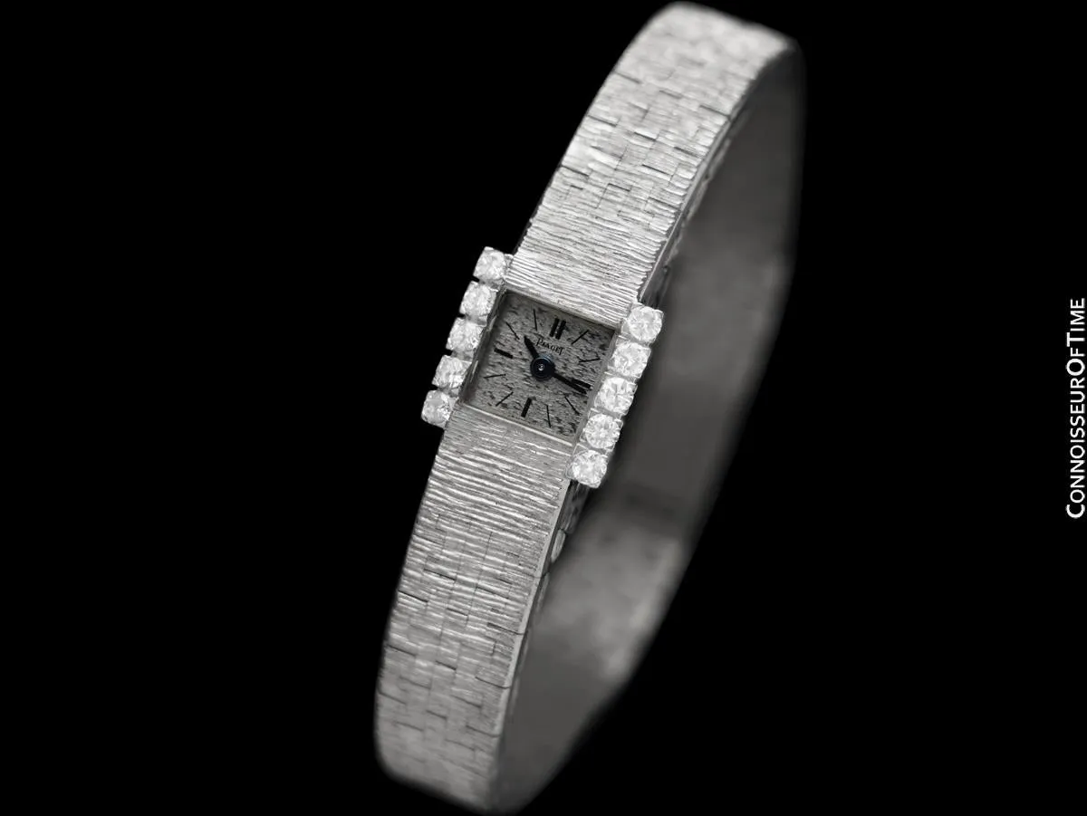 1970's Piaget Ladies Vintage Backwind Watch - 18K White Gold & Factory Piaget Diamonds