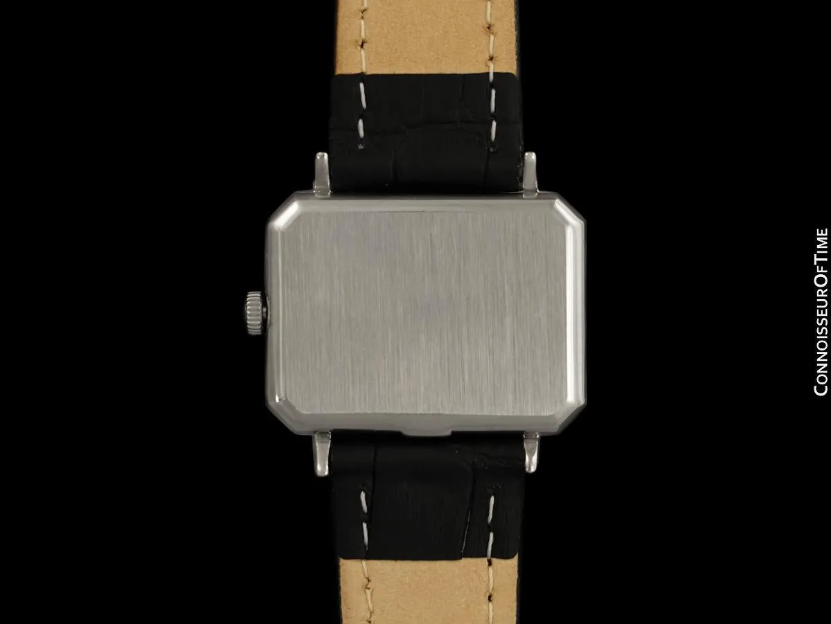 1973 Omega De Ville Mens Midsize "Emerald" Modern Watch with Tiffany Blue Dial By Andrew Grima - Stainless Steel