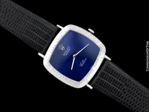 1973 Rolex Cellini Vintage Mens Midsize Handwound TV Watch, Ref. 4084 - 18K White Gold