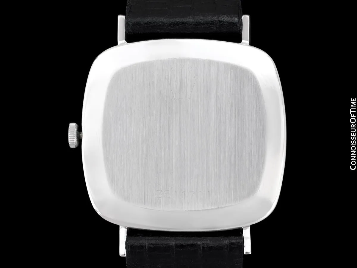 1973 Rolex Cellini Vintage Mens Midsize Handwound TV Watch, Ref. 4084 - 18K White Gold