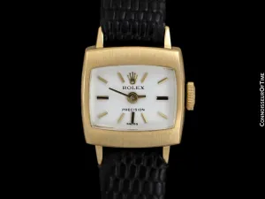 1974 Rolex Precision Pre-Cellini Vintage Ladies "TV" Shaped Watch, Ref. 2629 - 18K Gold