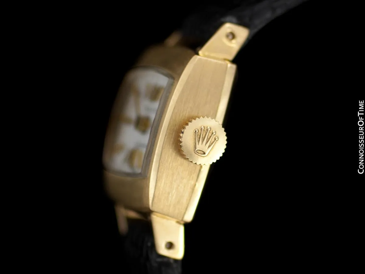 1974 Rolex Precision Pre-Cellini Vintage Ladies "TV" Shaped Watch, Ref. 2629 - 18K Gold