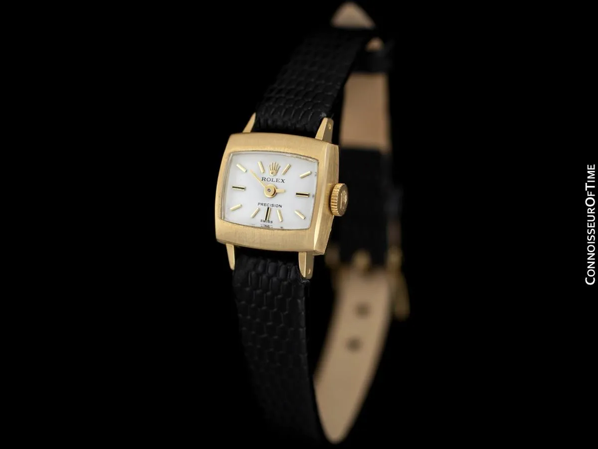 1974 Rolex Precision Pre-Cellini Vintage Ladies "TV" Shaped Watch, Ref. 2629 - 18K Gold