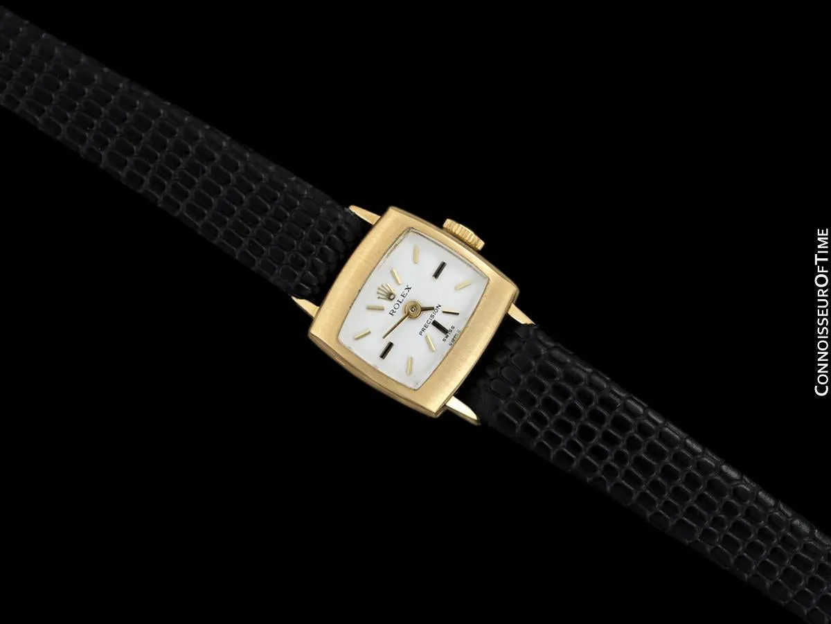 1974 Rolex Precision Pre-Cellini Vintage Ladies "TV" Shaped Watch, Ref. 2629 - 18K Gold