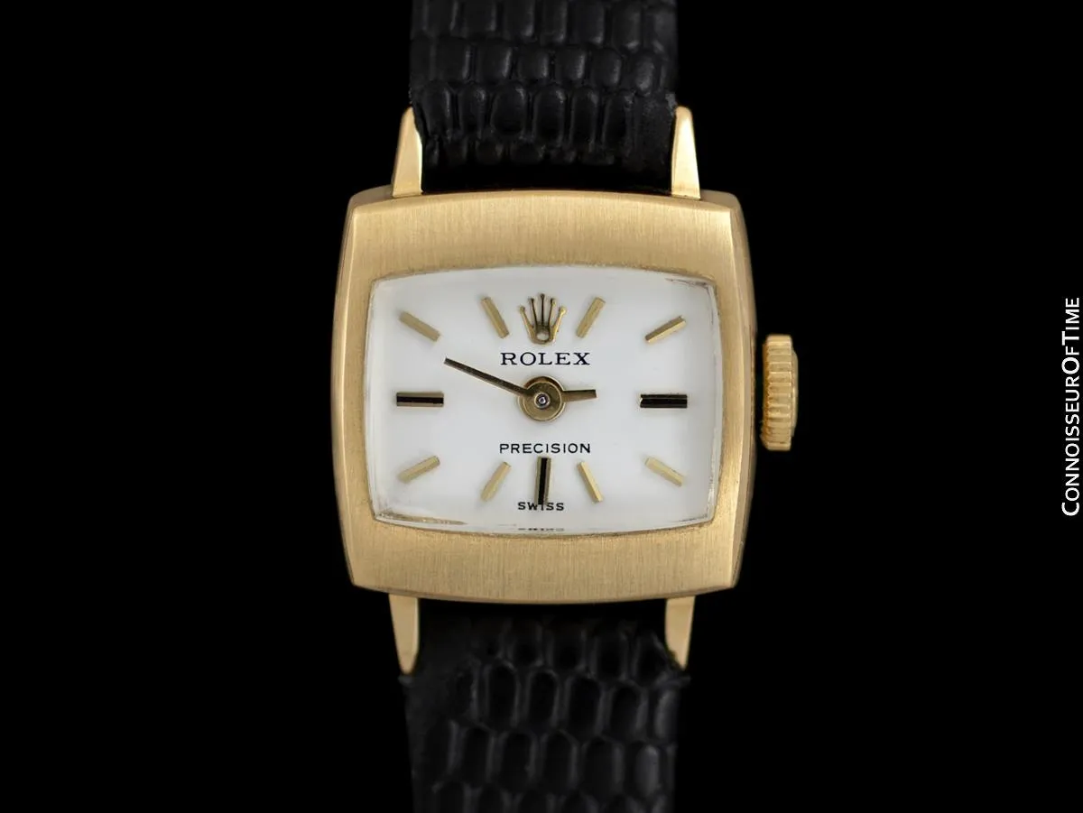 1974 Rolex Precision Pre-Cellini Vintage Ladies "TV" Shaped Watch, Ref. 2629 - 18K Gold