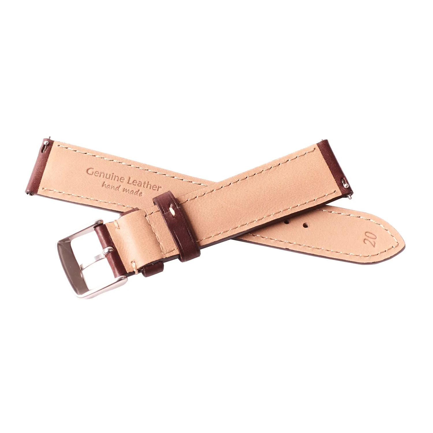 2-Piece Premium Leather Quick Release Watch Strap | Dark Brown