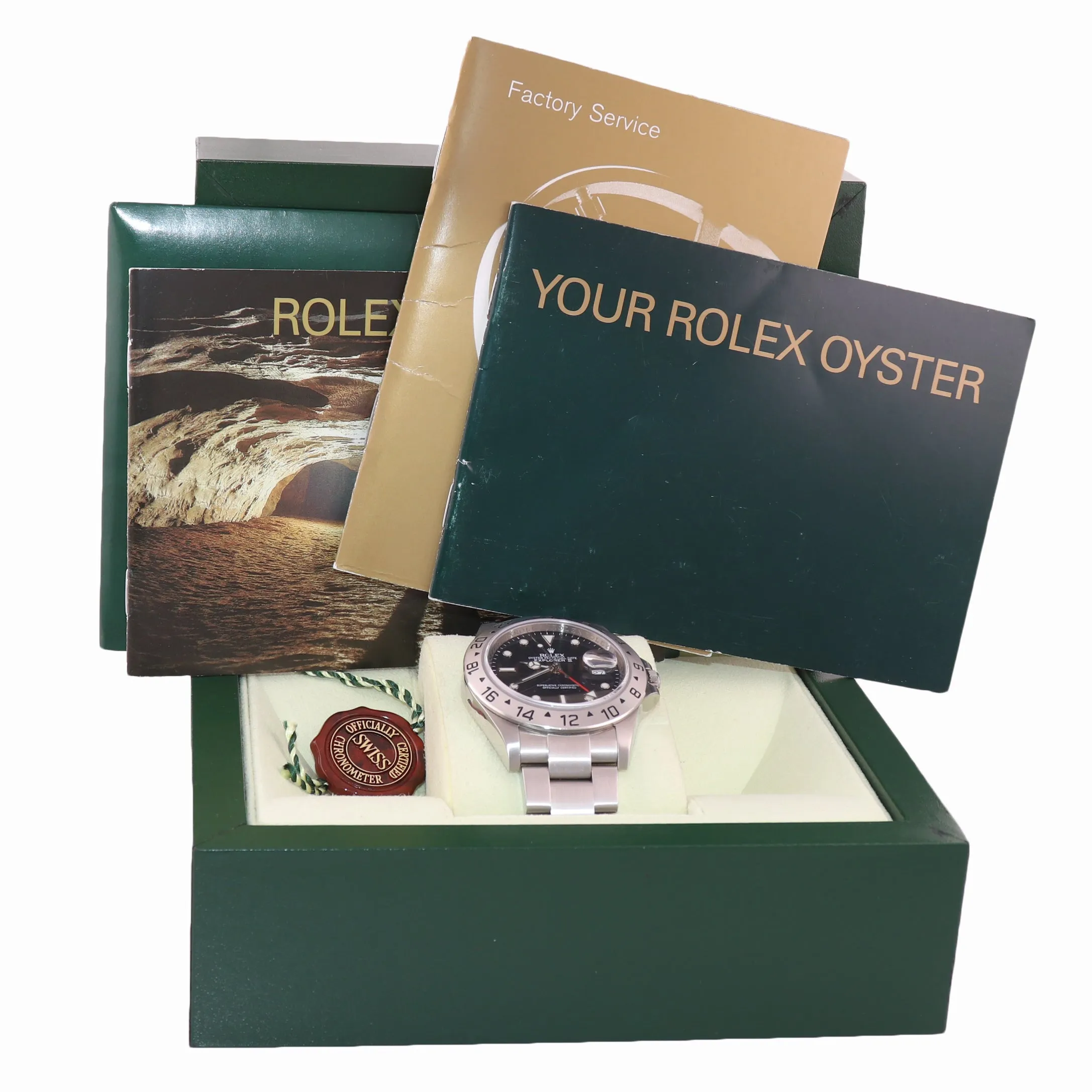 2008 ENGRAVED REHAUT Rolex Explorer II 16570 Black Date 3186 Watch Box