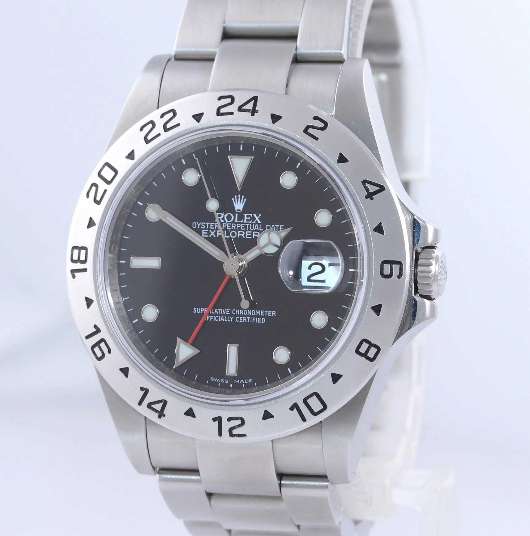 2008 ENGRAVED REHAUT Rolex Explorer II 16570 Black Date 3186 Watch Box