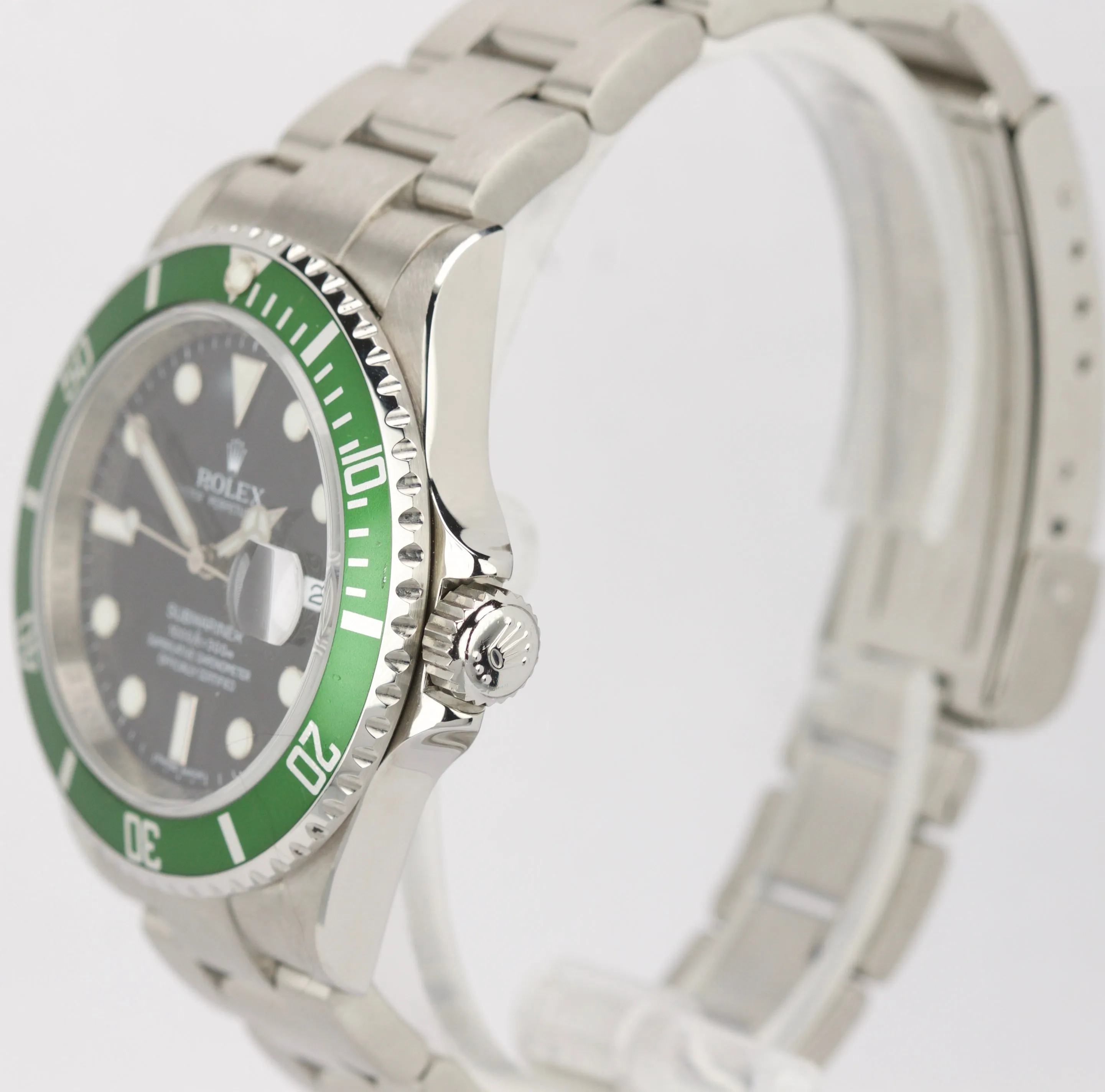2008 ENGRAVED Rolex Submariner Green Kermit 50th Anniversary 16610 LV Box Papers