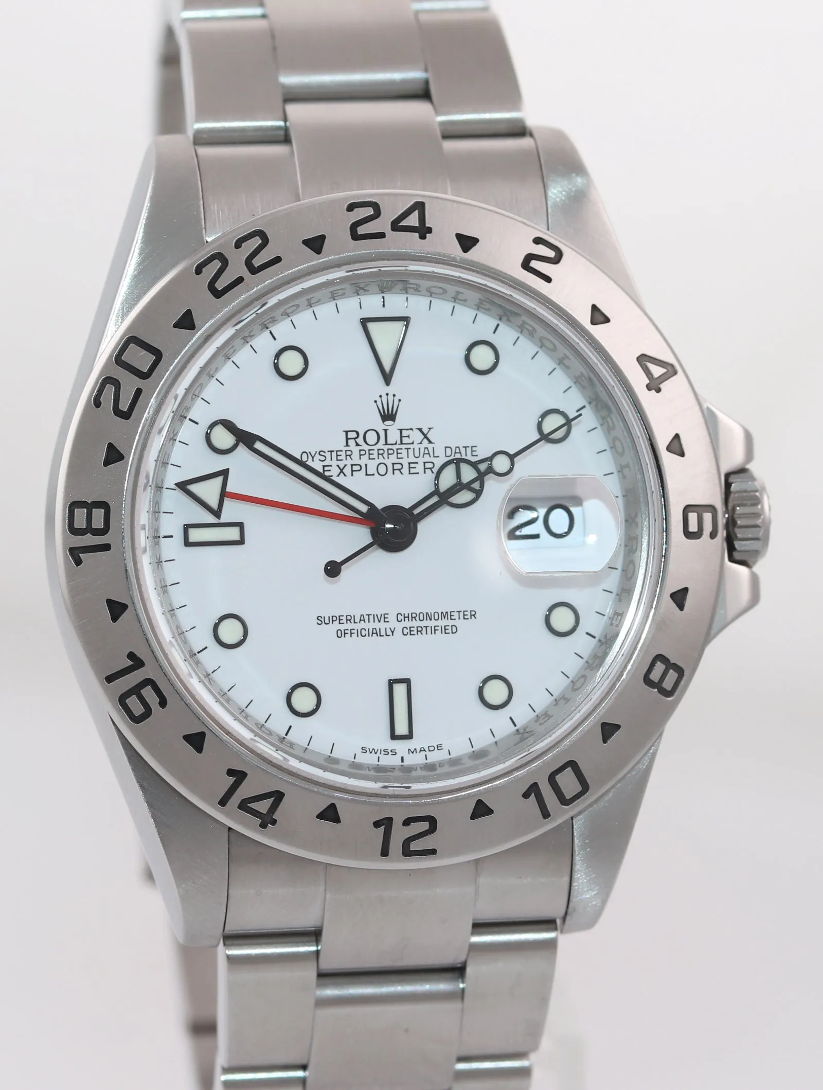 2008 PAPERS Rolex Explorer II 16570 Polar White Dial Steel 40mm 3186 Watch Box