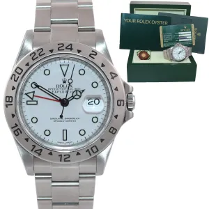 2008 PAPERS Rolex Explorer II 16570 Polar White Dial Steel 40mm 3186 Watch Box