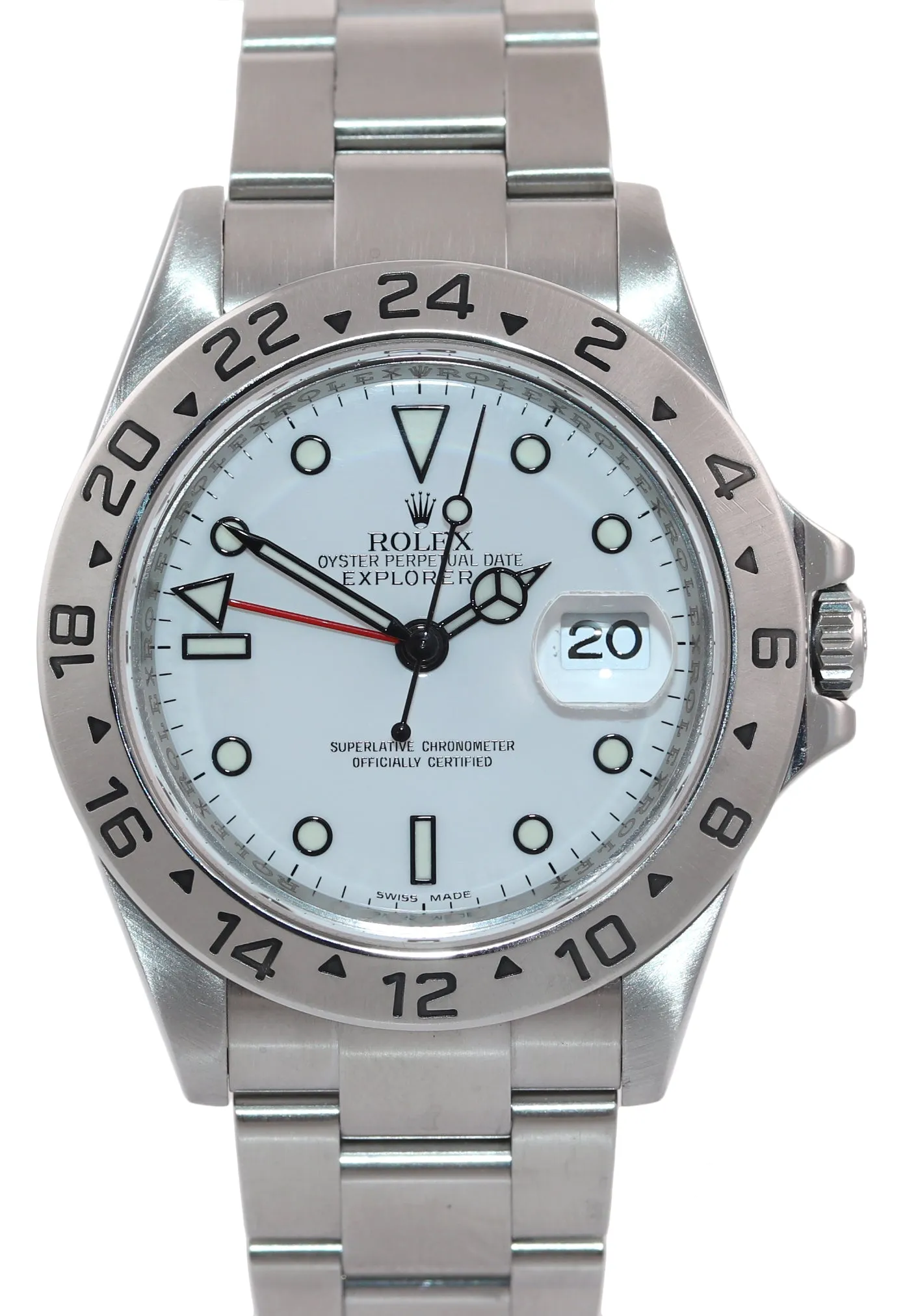 2008 PAPERS Rolex Explorer II 16570 Polar White Dial Steel 40mm 3186 Watch Box