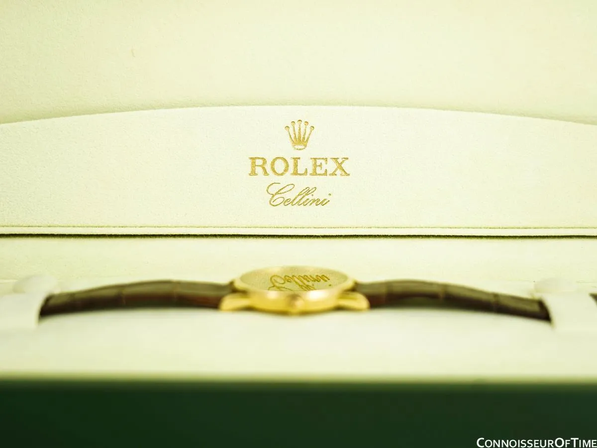2008 Rolex Cellini Vintage Mens Handwound 18K Gold Watch, Ref. 5115 - Box & Papers