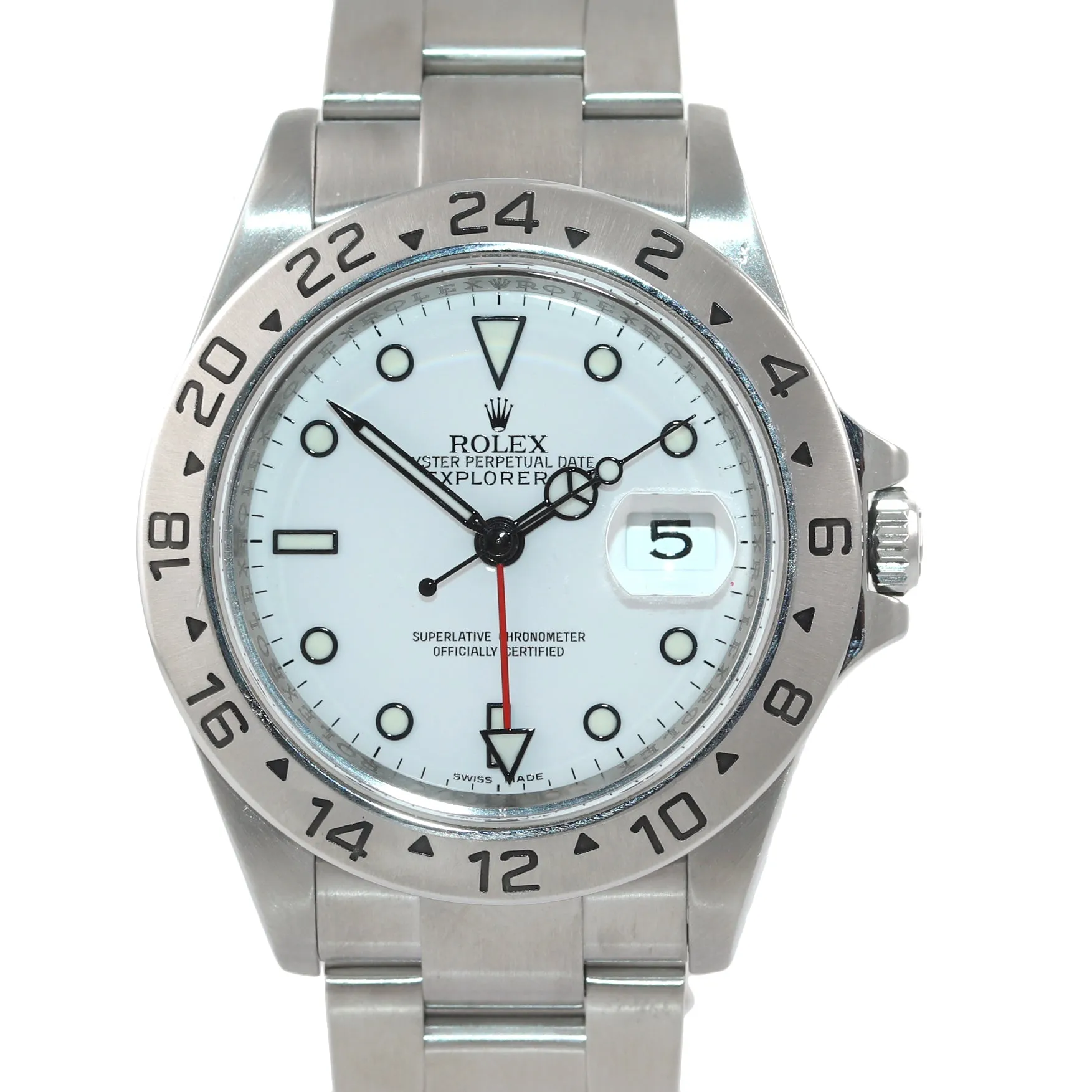 2009 PAPERS Rolex Explorer II 16570 Polar White Dial Steel 40mm 3186 Watch Box