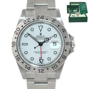 2009 PAPERS Rolex Explorer II 16570 Polar White Dial Steel 40mm 3186 Watch Box