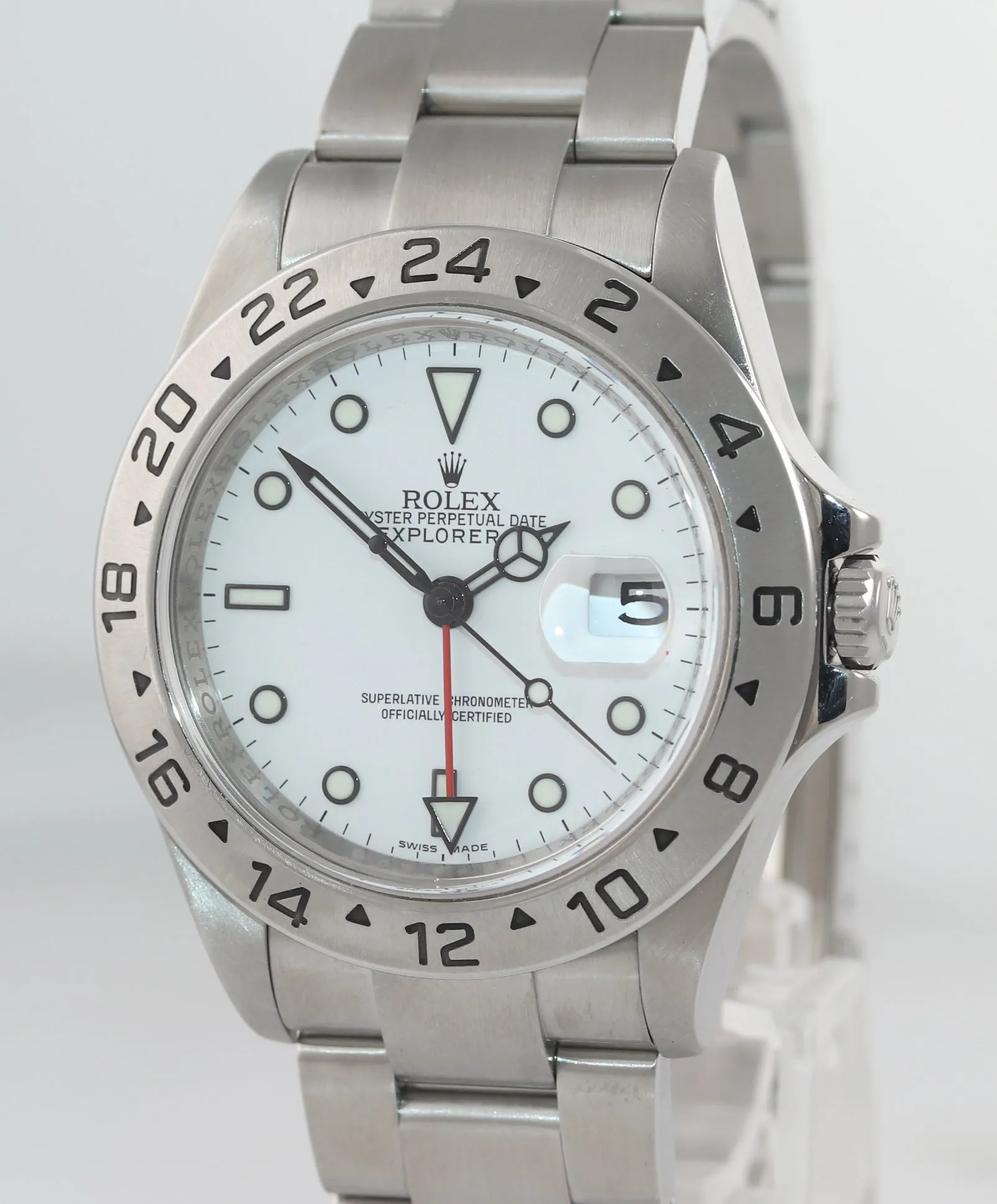 2009 PAPERS Rolex Explorer II 16570 Polar White Dial Steel 40mm 3186 Watch Box