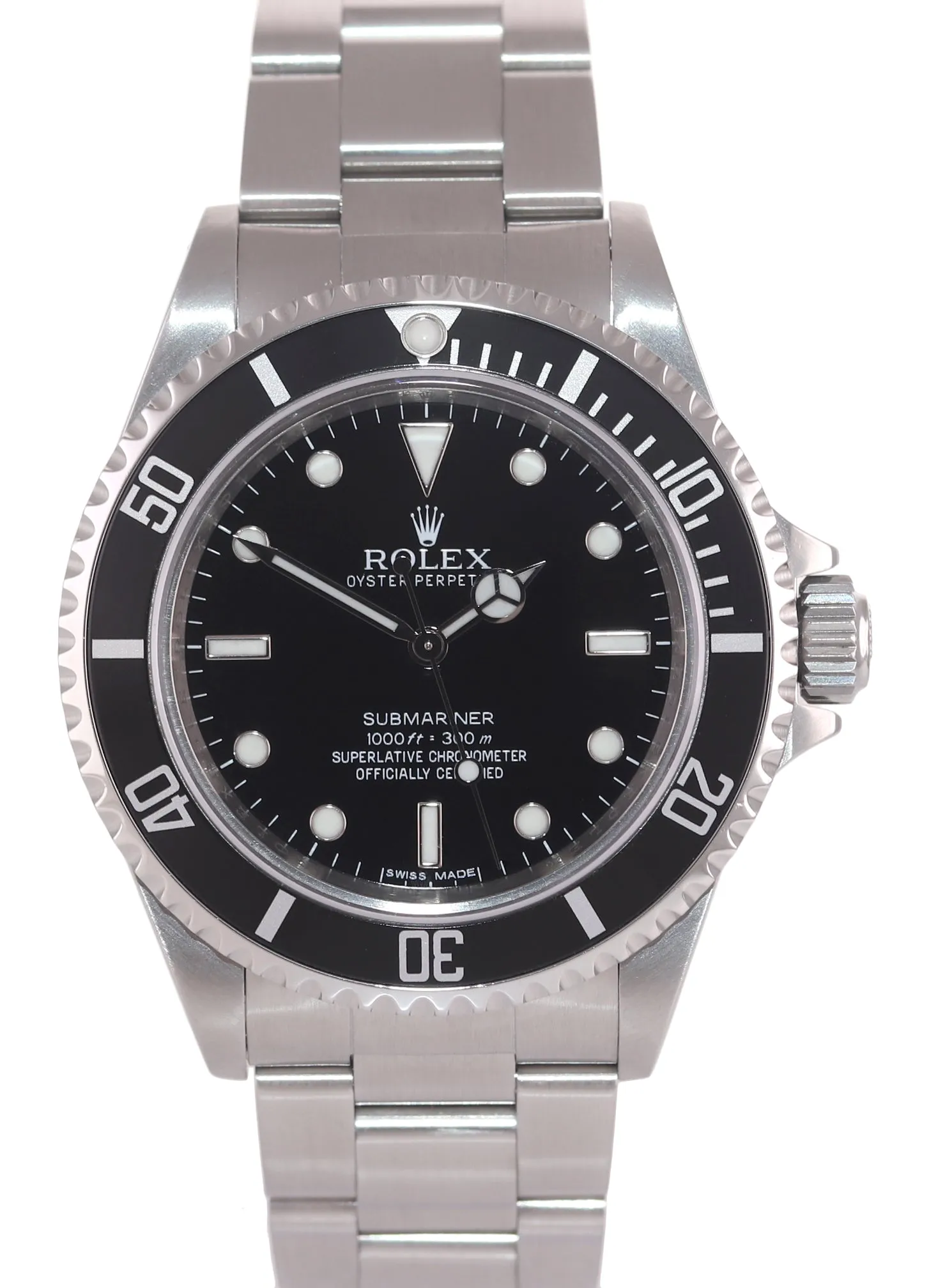 2009 Rolex Submariner No-Date 14060 Steel 40mm Watch Box Engraved Rehaut Model