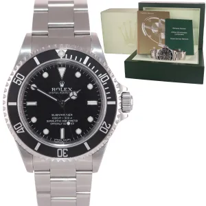 2009 Rolex Submariner No-Date 14060 Steel 40mm Watch Box Engraved Rehaut Model