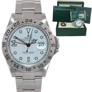 2012 PAPERS Rolex Explorer II 16570 Polar White Dial Steel 40mm 3186 Watch Box