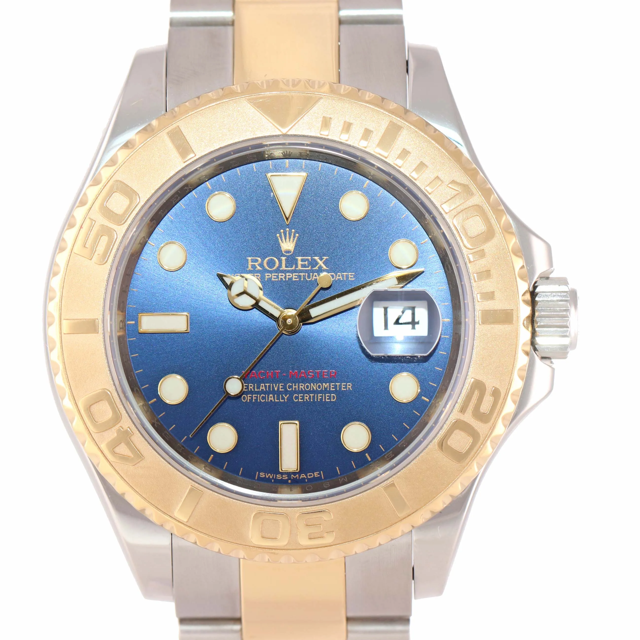 2014 RANDOM SERIAL Rolex Yacht-Master 16623 Blue Two Tone Steel Gold Watch Box