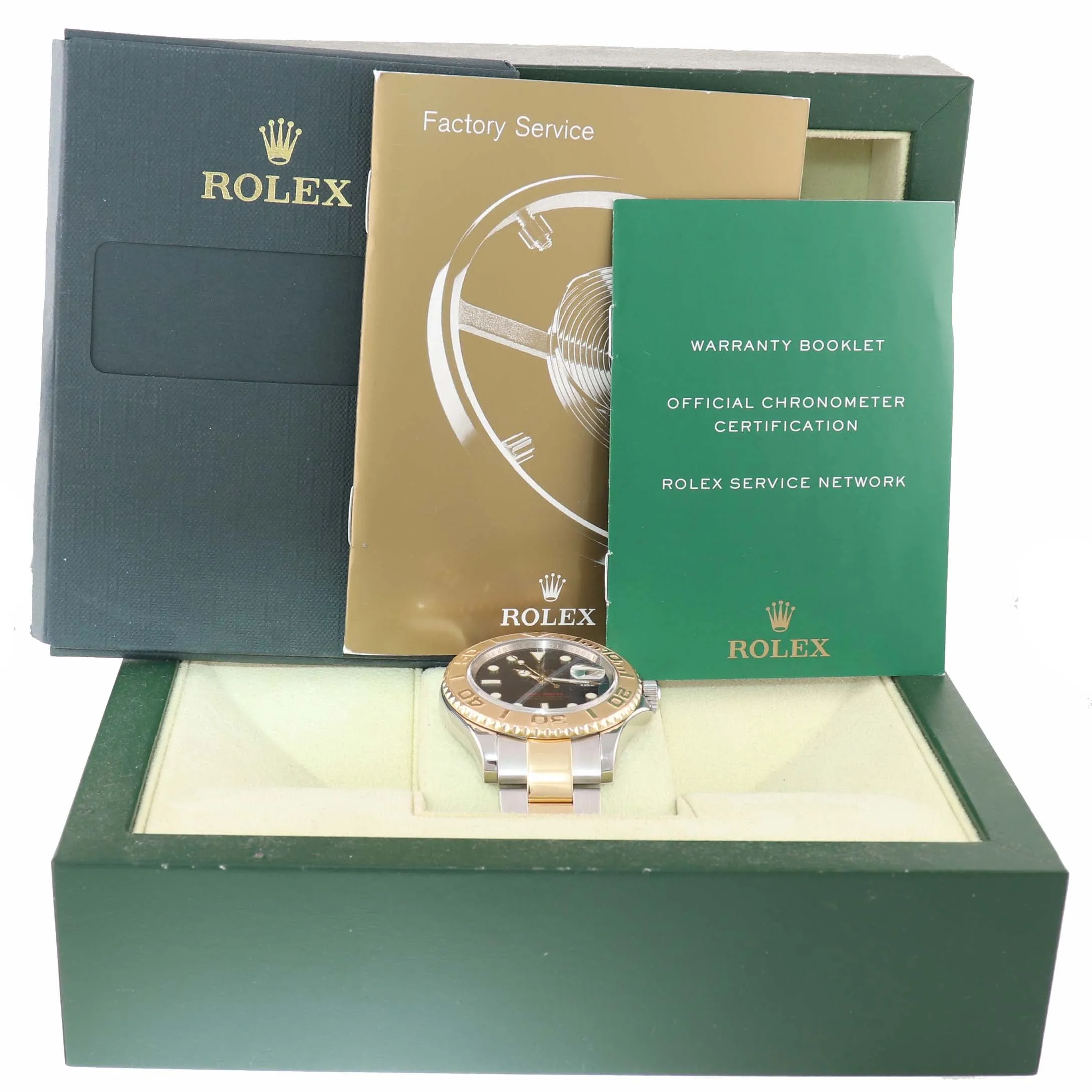 2014 RANDOM SERIAL Rolex Yacht-Master 16623 Blue Two Tone Steel Gold Watch Box