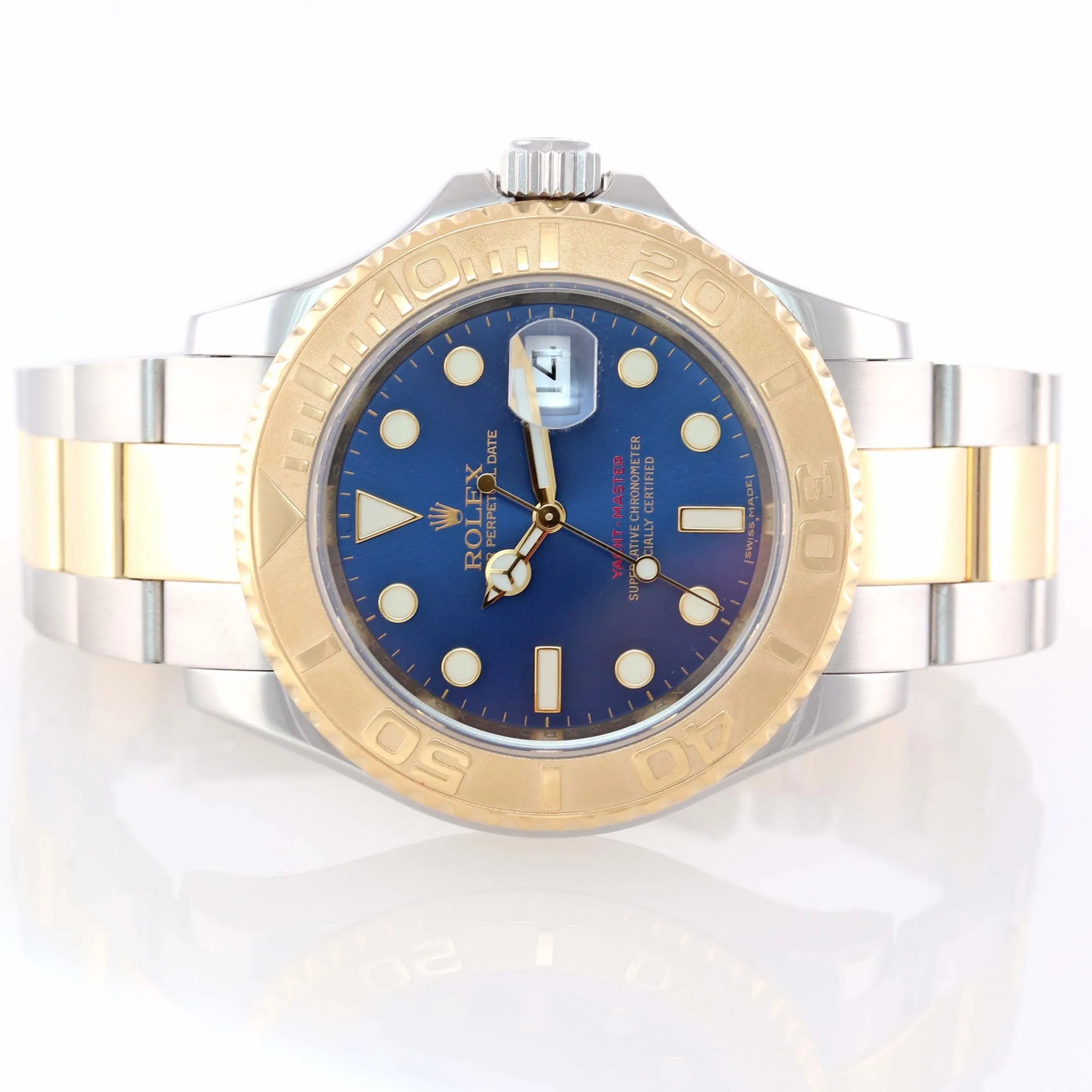 2014 RANDOM SERIAL Rolex Yacht-Master 16623 Blue Two Tone Steel Gold Watch Box