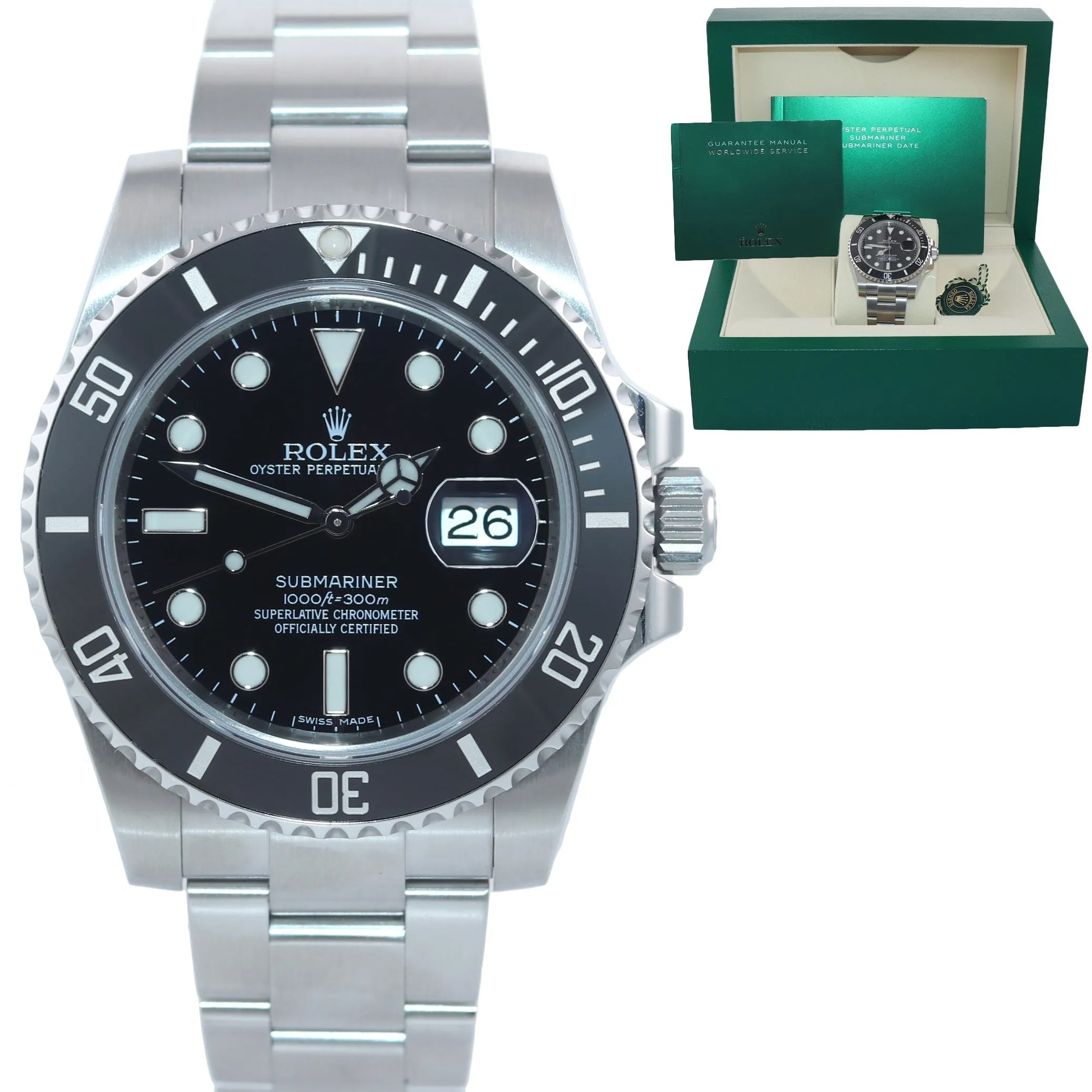2018-2020 Rolex Submariner Date 116610 Steel Black Ceramic Bezel 40mm Watch Box