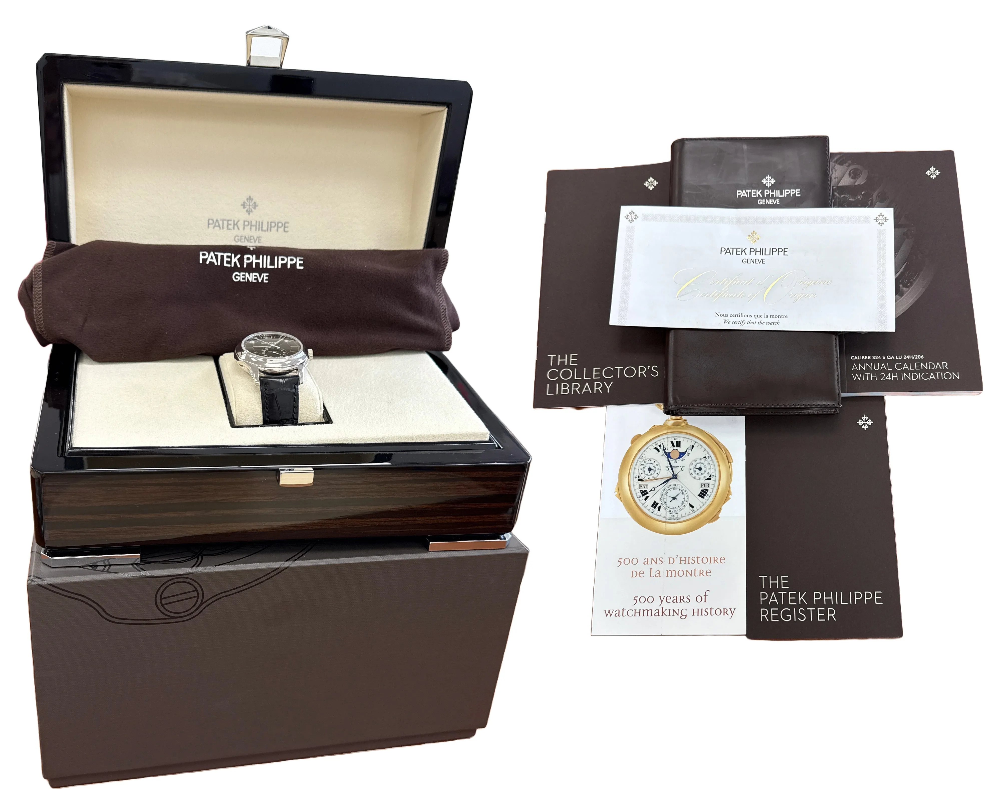 2020 PAPERS Patek Philippe Annual Calendar BLUE 18K Gold 40mm 5205G Watch BOX