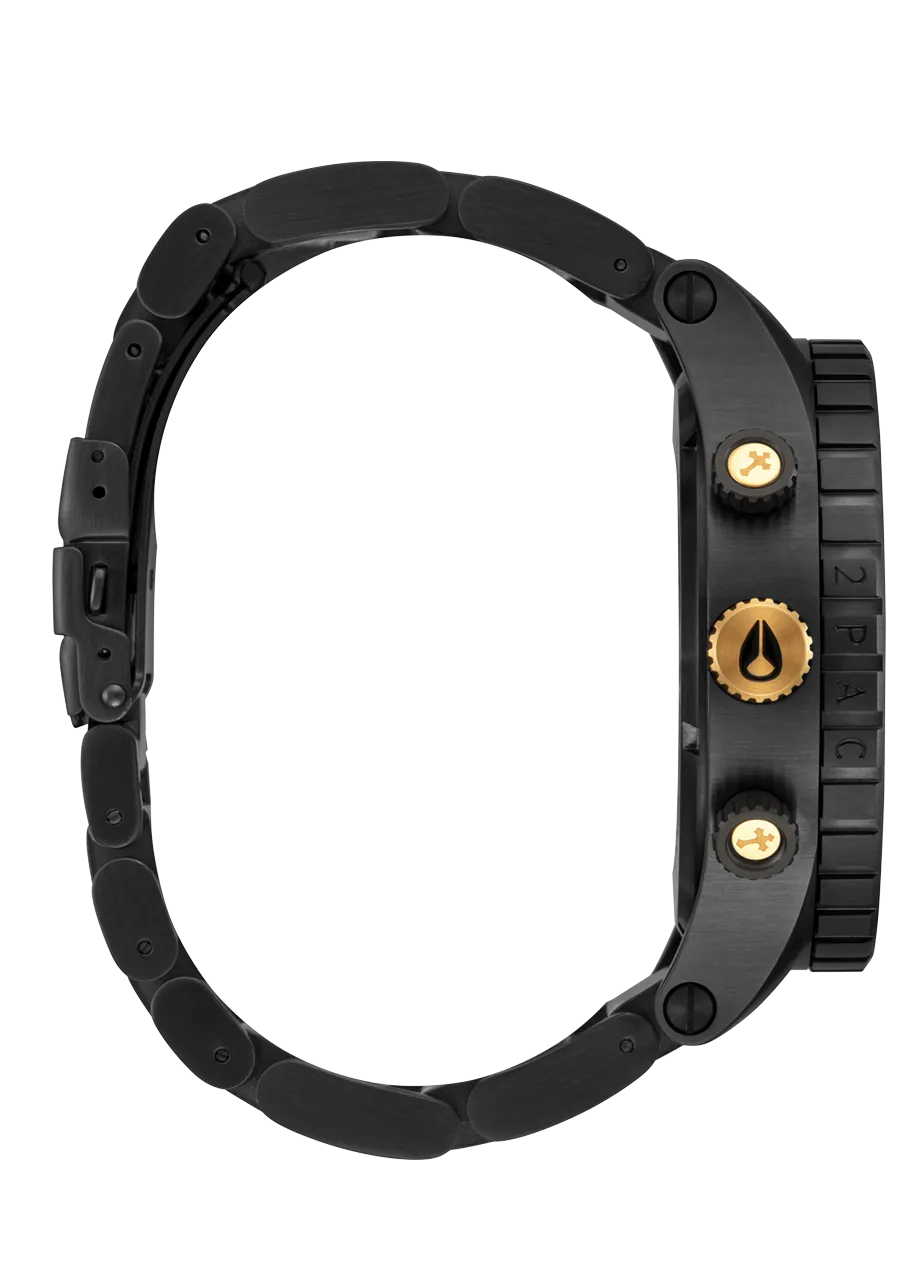 2PAC 51-30 CHRONO Black and Gold Oversized Watch A1376-010