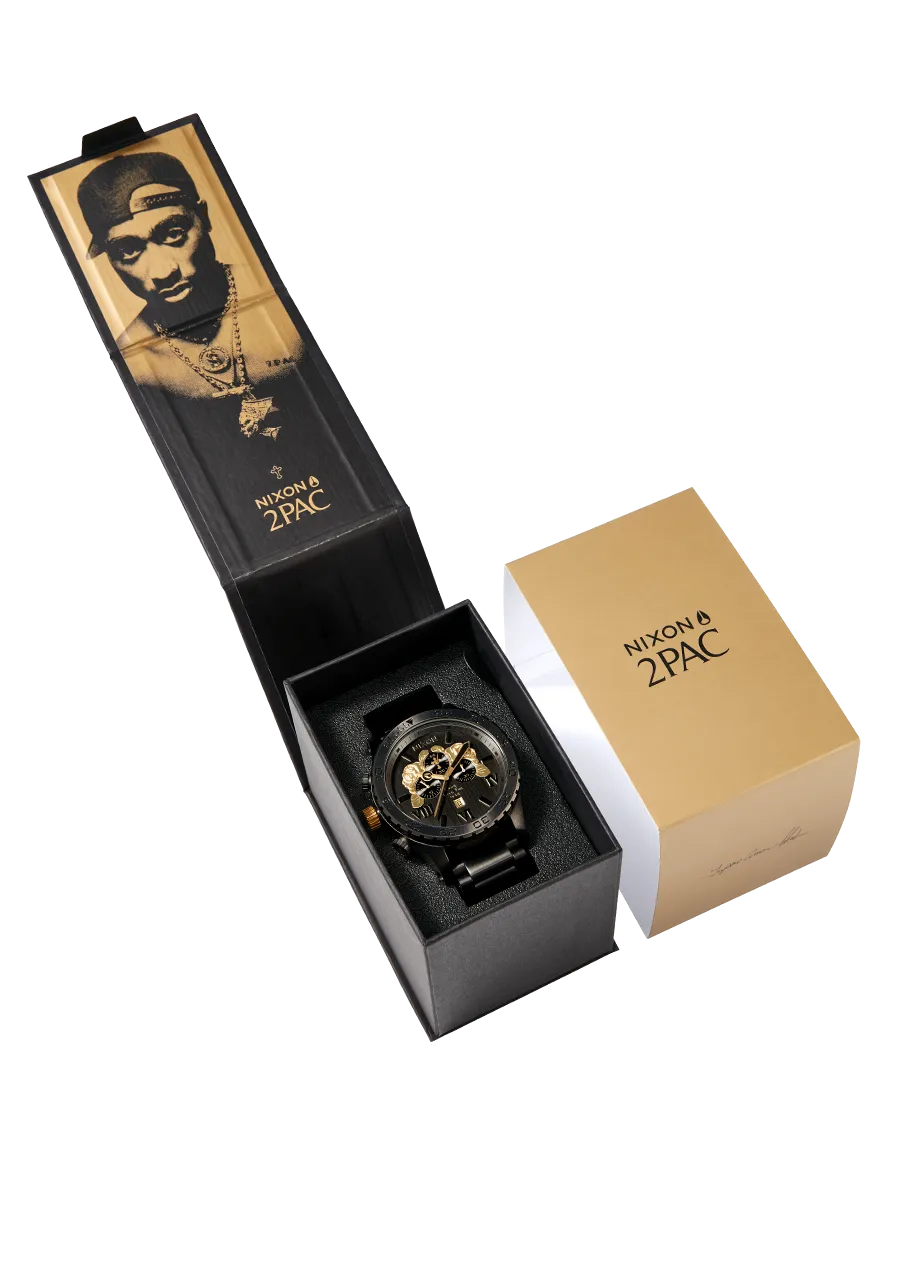 2PAC 51-30 CHRONO Black and Gold Oversized Watch A1376-010