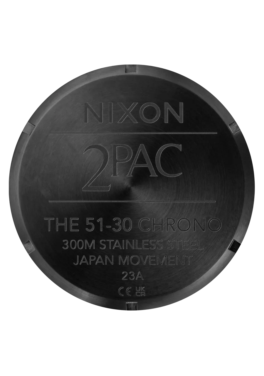 2PAC 51-30 CHRONO Black and Gold Oversized Watch A1376-010