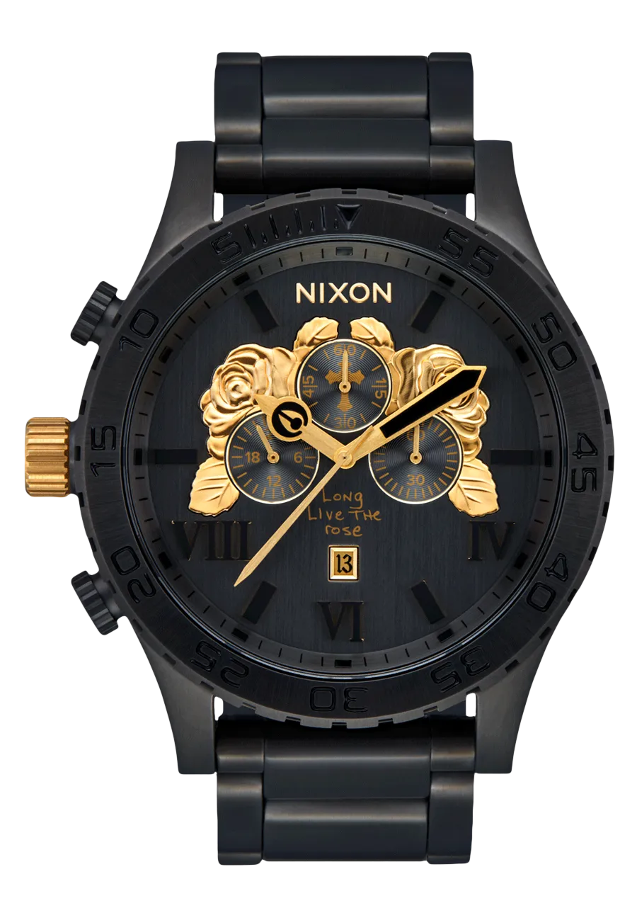 2PAC 51-30 CHRONO Black and Gold Oversized Watch A1376-010