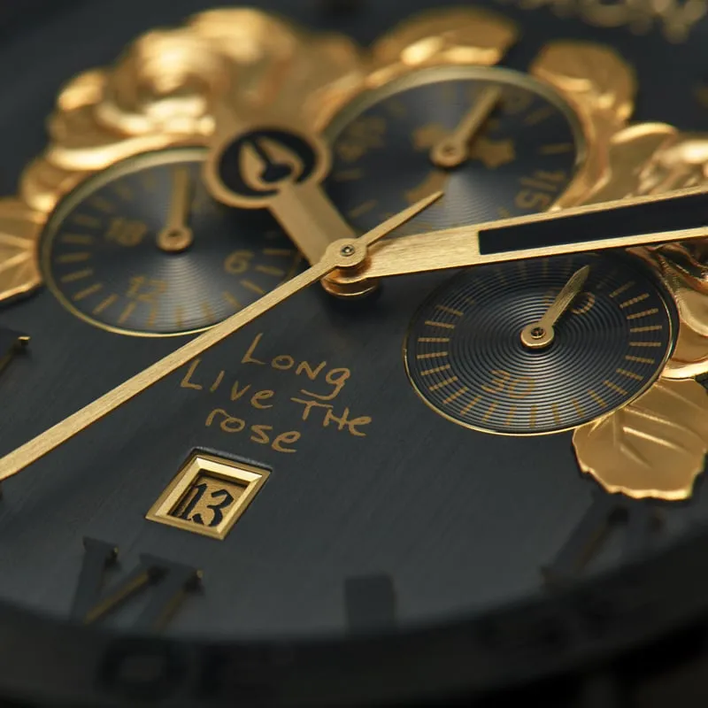 2PAC 51-30 CHRONO Black and Gold Oversized Watch A1376-010