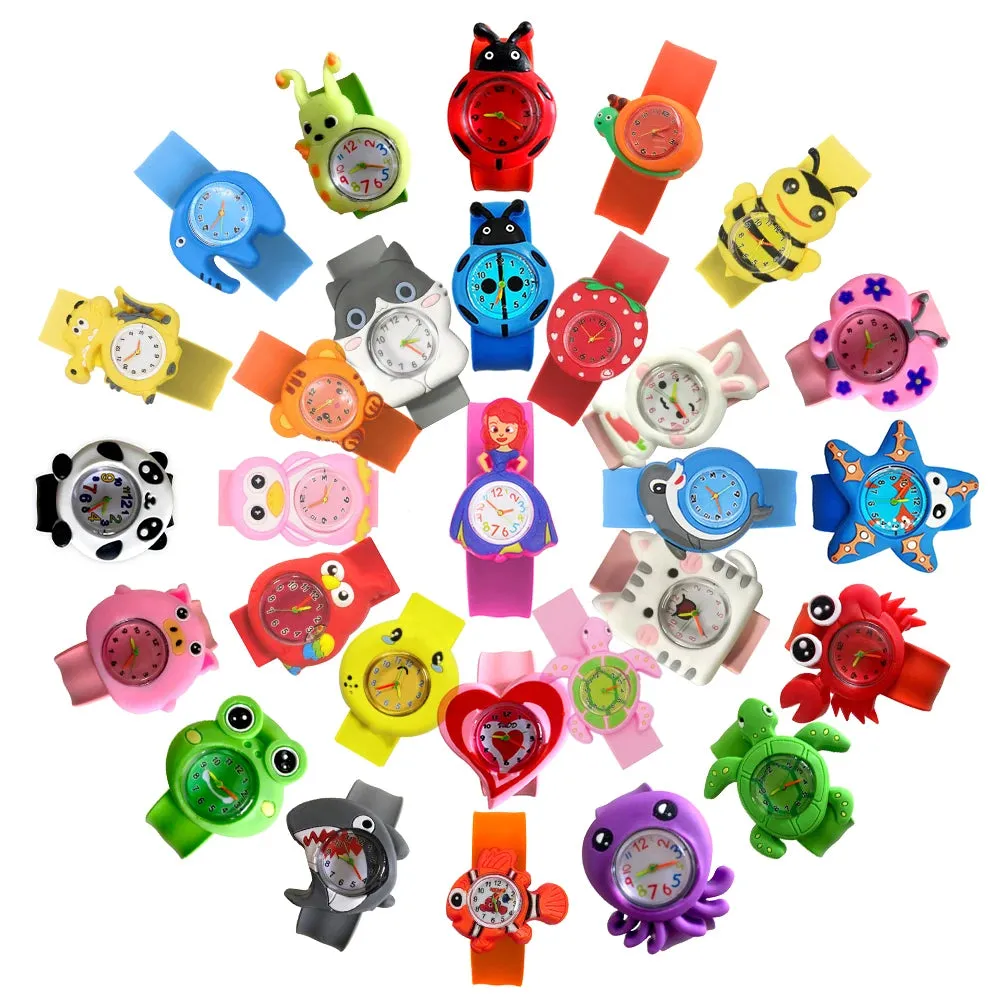 30 Styles Digital Slap Children Kids Watch Cute 3D Cartoon Animal Wrist Watches For Boys Girls Gifts Kids Quartz Wristwatches