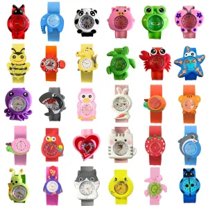 30 Styles Digital Slap Children Kids Watch Cute 3D Cartoon Animal Wrist Watches For Boys Girls Gifts Kids Quartz Wristwatches