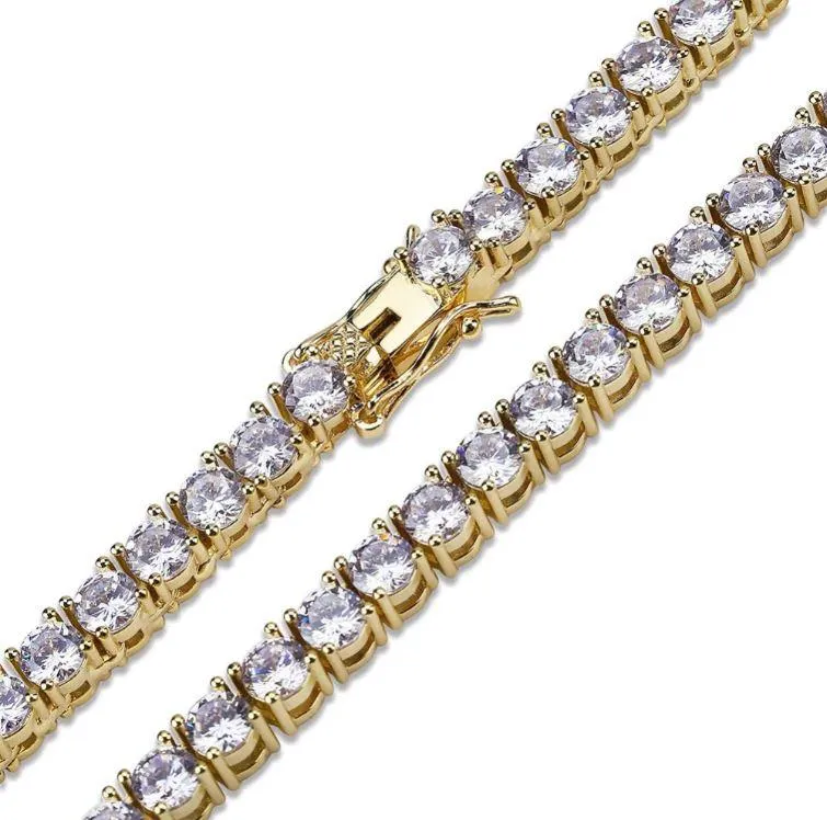 3MM TENNIS CHAIN IN WHITE GOLD