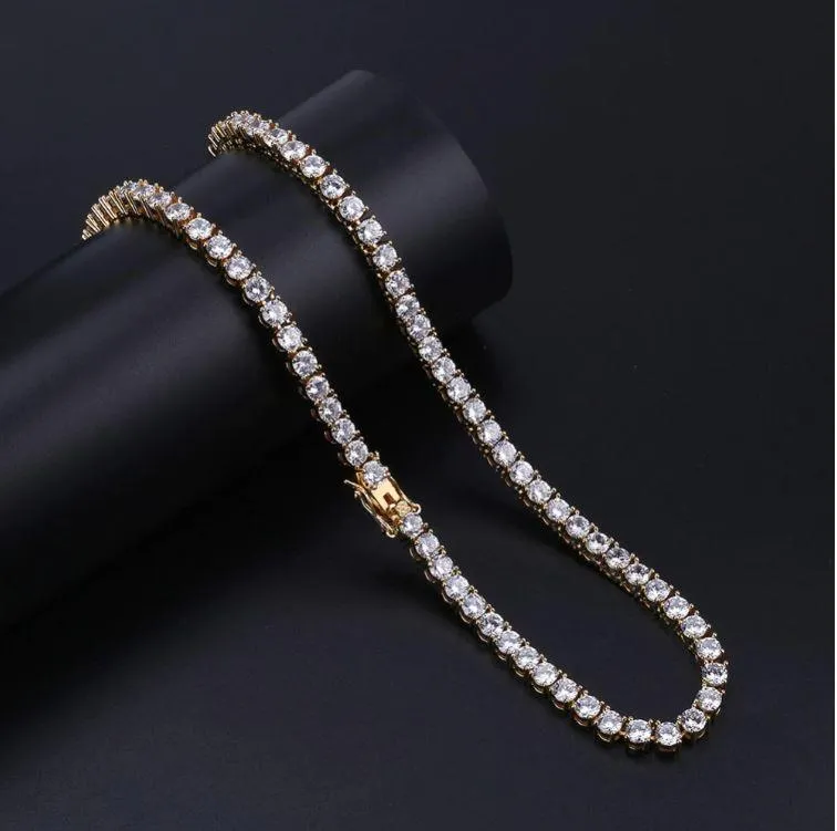 3MM TENNIS CHAIN IN WHITE GOLD
