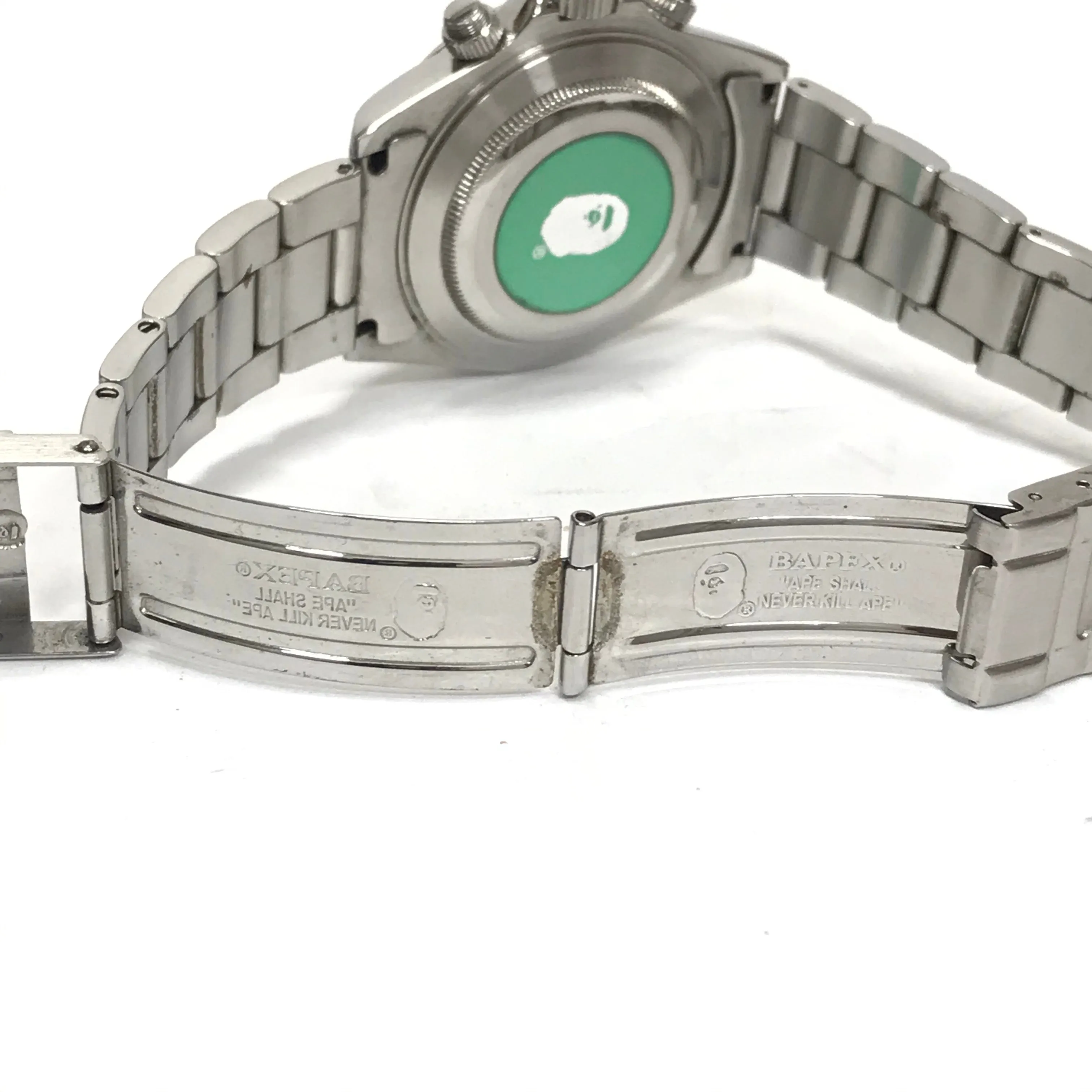 A Bathing Ape Bape Type 3 Daytona Automatic Bapex Watch Silver/Purple