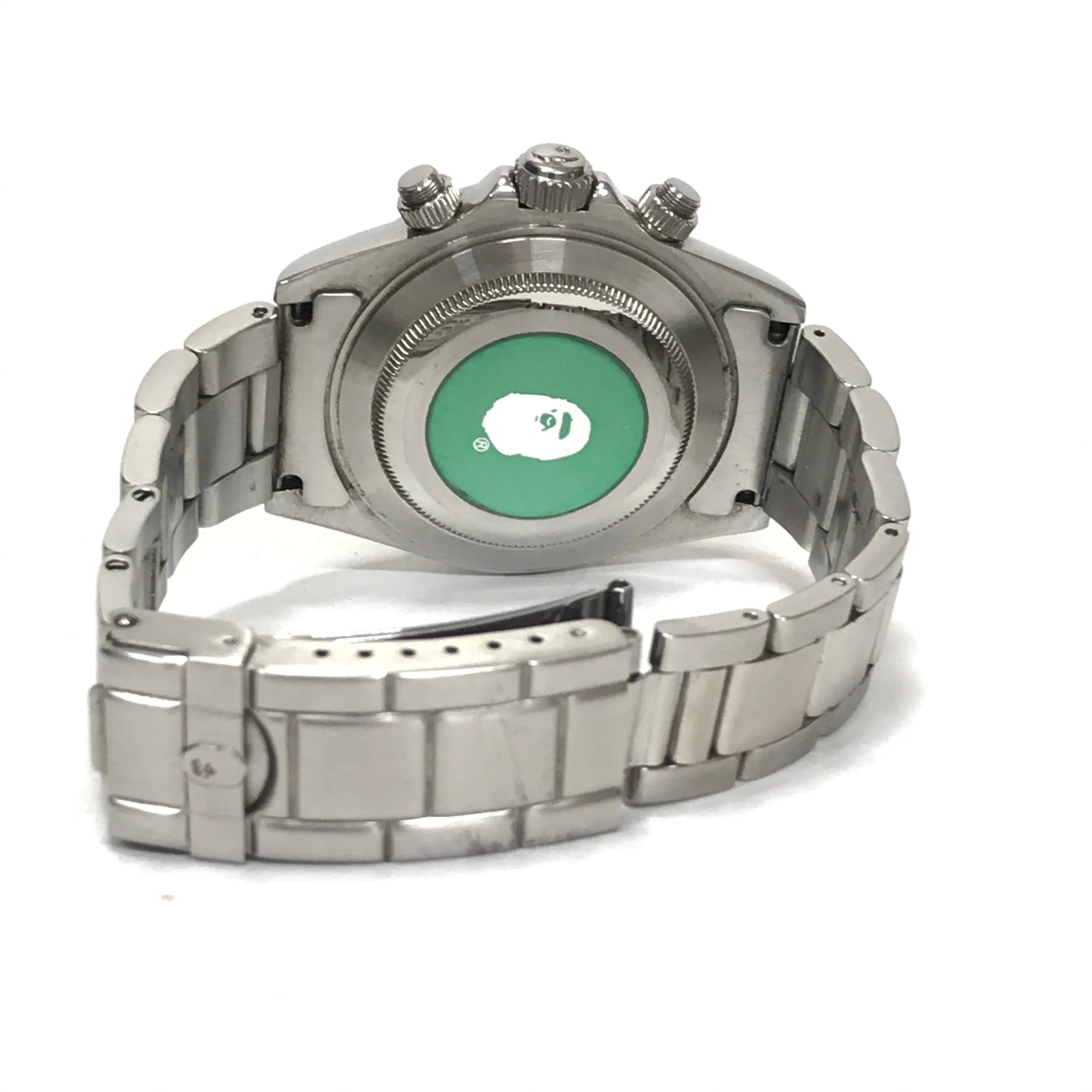 A Bathing Ape Bape Type 3 Daytona Automatic Bapex Watch Silver/Purple