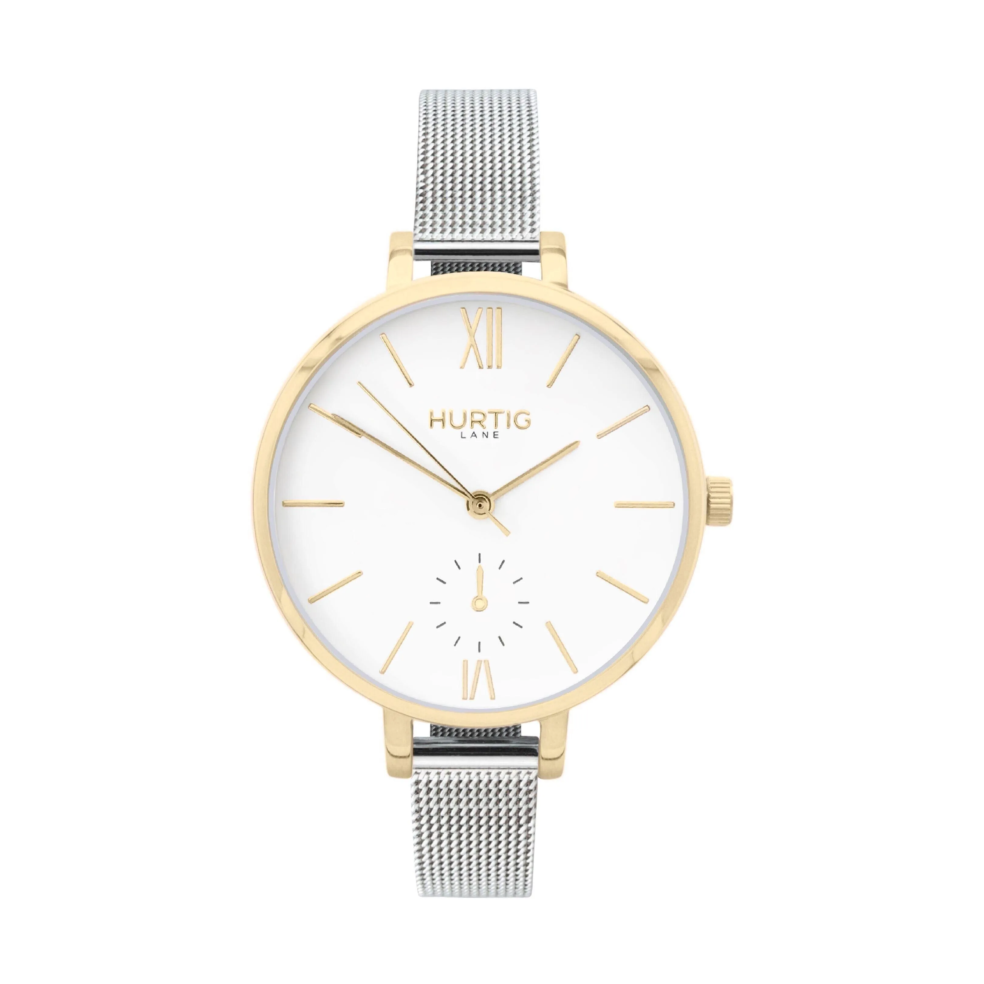 Amalfi Petite Vegan Leather Watch Gold, White & Coral