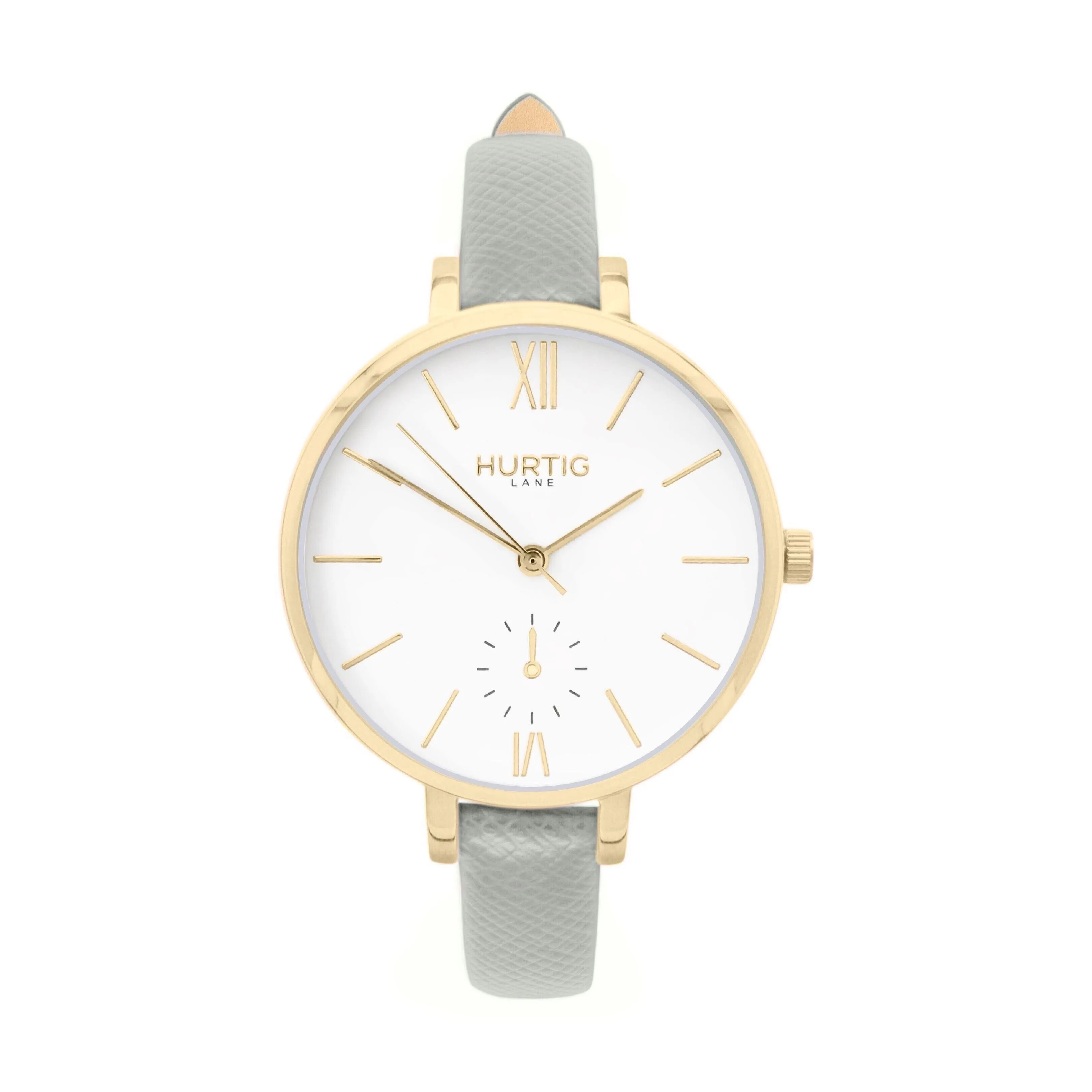 Amalfi Petite Vegan Leather Watch Gold, White & Coral