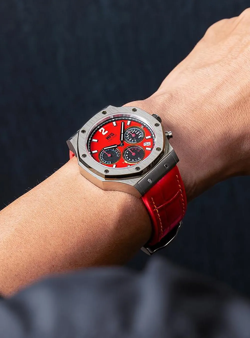ANGEL CLOVER × MF GHOST COLLABORATION WATCH - EXVENTURE SOLAR EVS43MFG-FR KAITO AKABA FERRARI 488GTB MODEL LIMITED EDITION